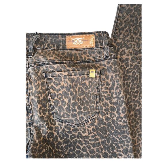 EUC Divine Rights of Denim Leopard High Rise Skinny Pants Brown Women's Size 27 - Picture 6 of 11